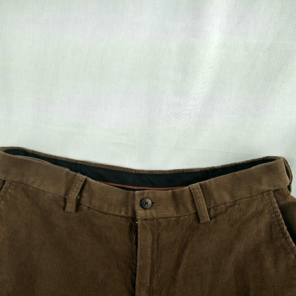 Haggar Mens Size 34 X 30 Flat Front Brown Corduro - Picture 3 of 5