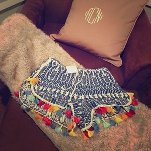 fiesta party shorts with tassels