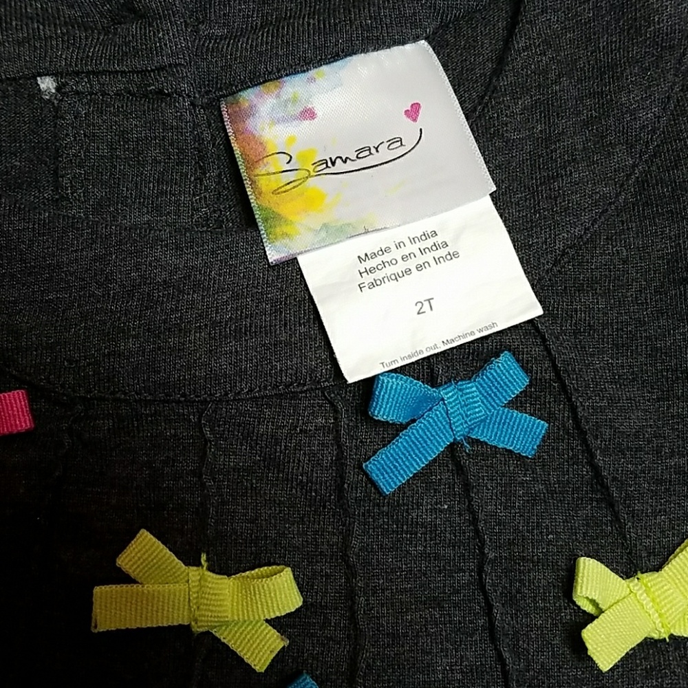 New Girll's Ribbon & Ruffle Embellished Dress 2T - Picture 5 of 8