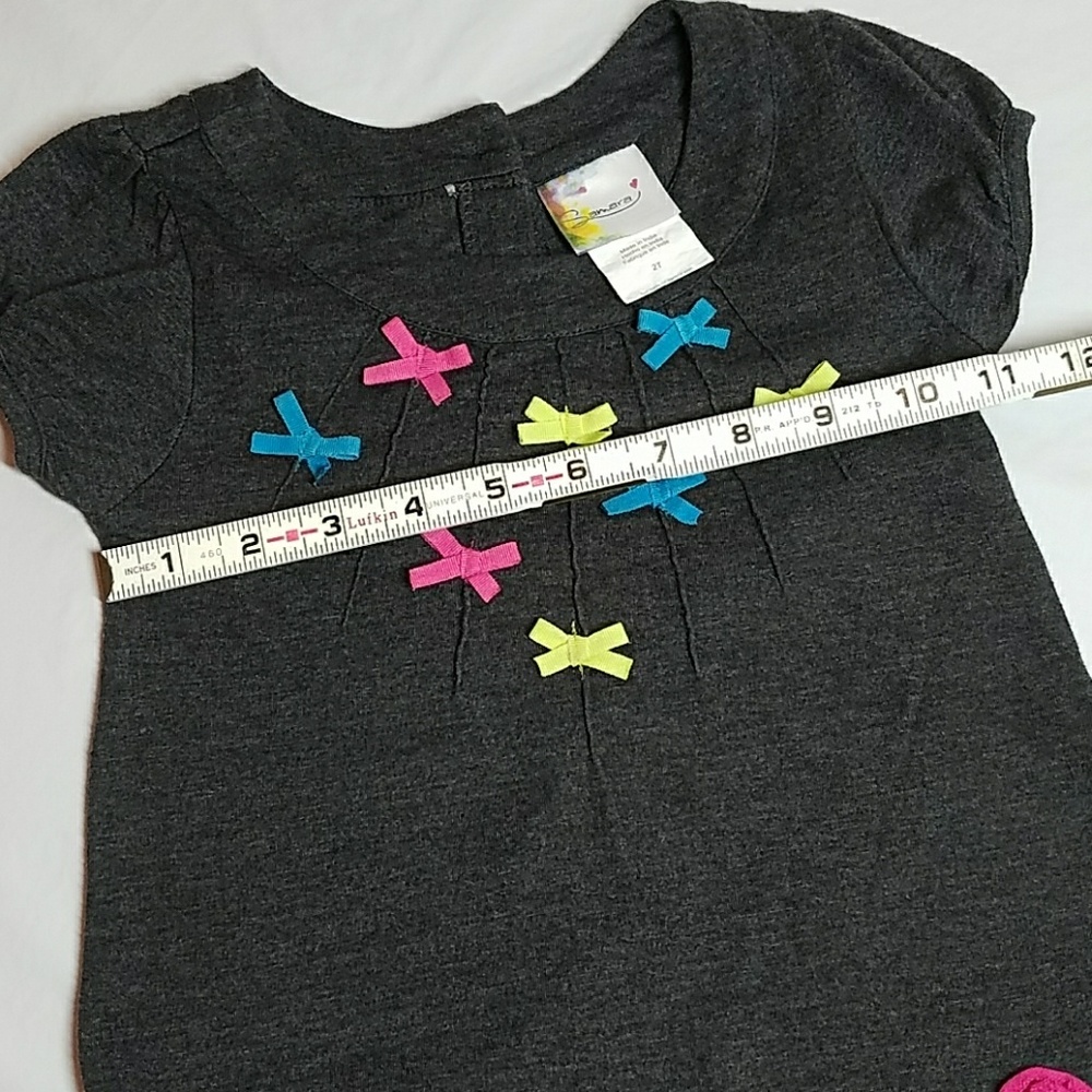 New Girll's Ribbon & Ruffle Embellished Dress 2T - Picture 7 of 8