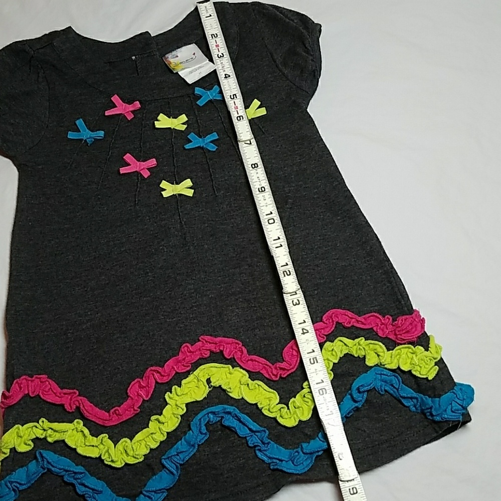New Girll's Ribbon & Ruffle Embellished Dress 2T - Picture 8 of 8