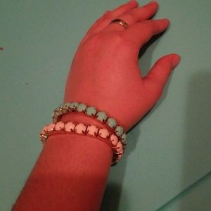 Pink and Turquoise Bracelets