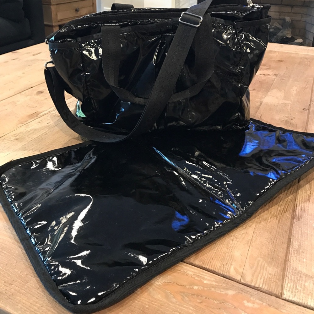LeSportSac Glossy Black diaper bag