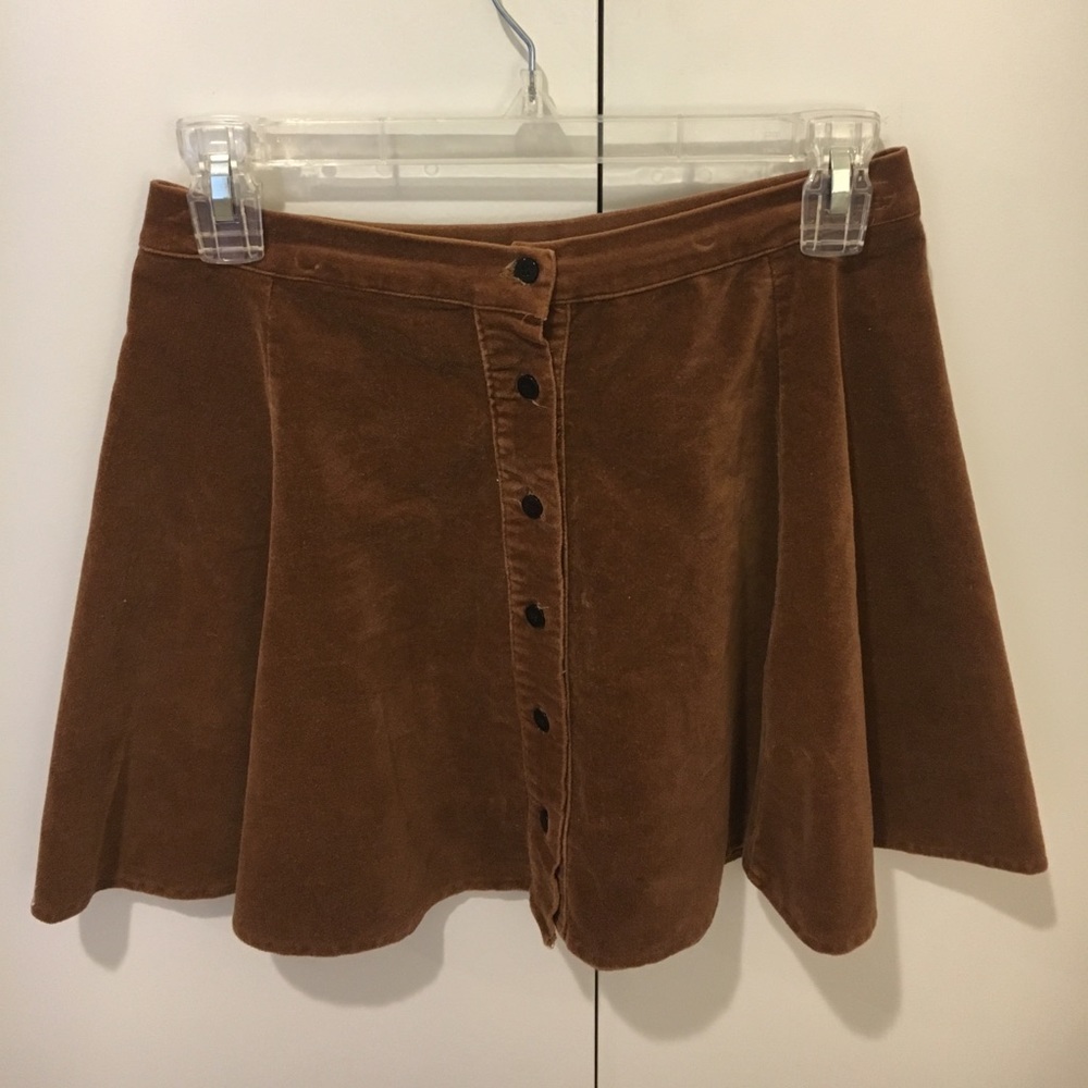 button up flare skirt