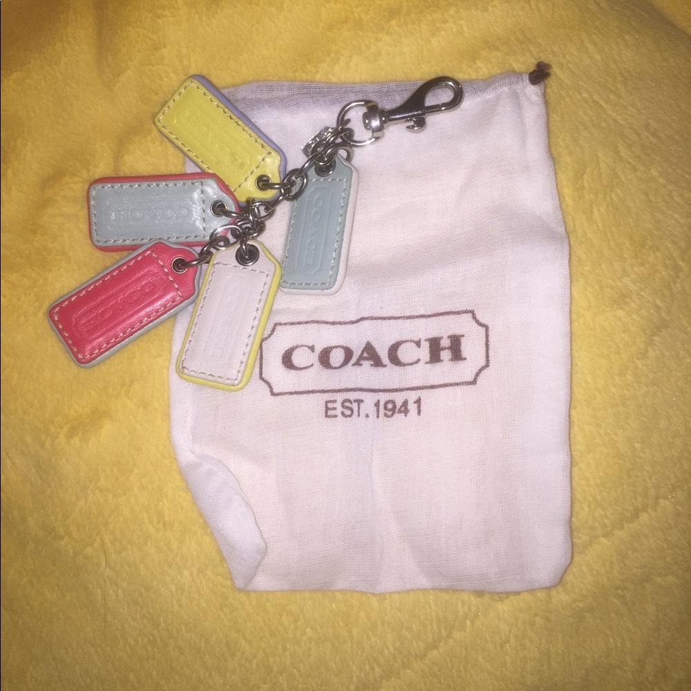 🌺🌿🍋COACH ICONIC TAG KEY FOB 🍋🌿🌺