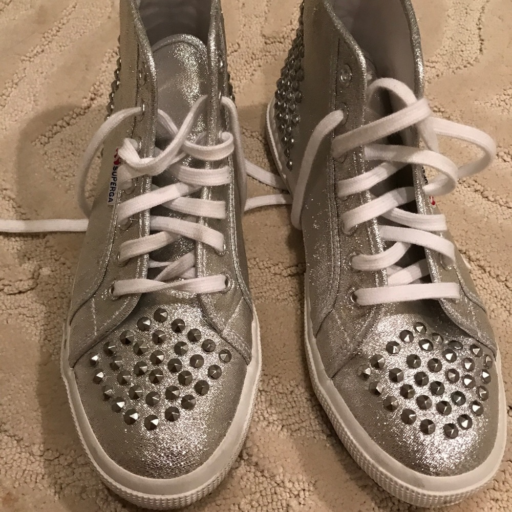 Silver superga sneakers