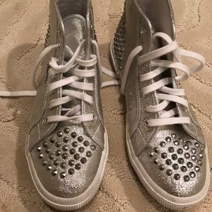 Silver superga sneakers