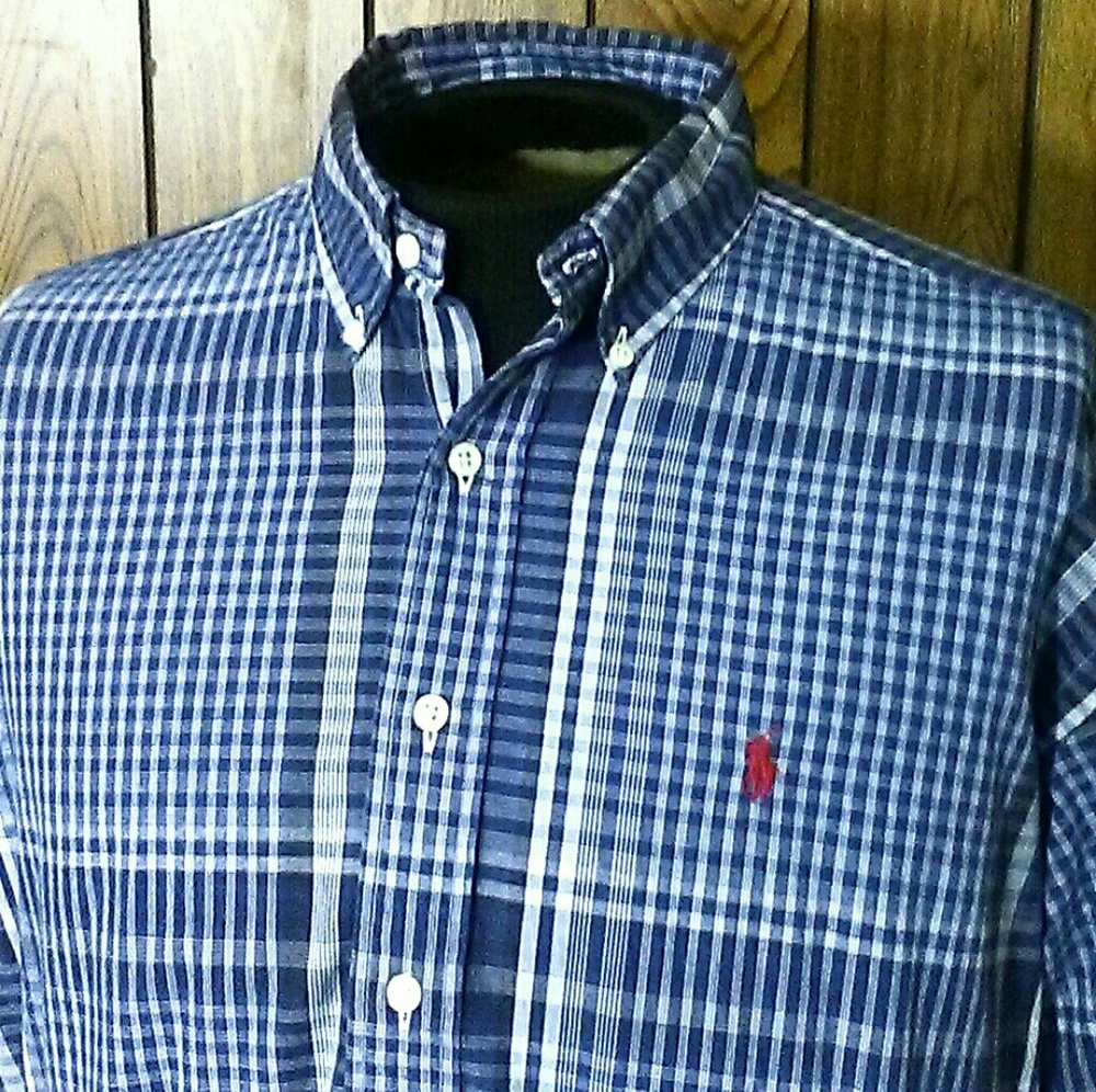 Ralph Lauren Blair Style Button Down Blue Shirt L