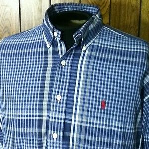 Ralph Lauren Blair Style Button Down Blue Shirt L