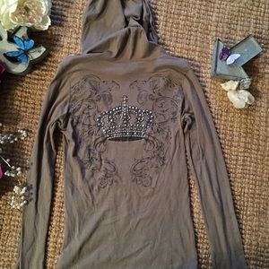 🎀Hooded Long Sleeve Crown Shirt