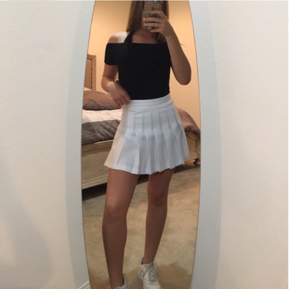 American Apparel White Tennis Skirt