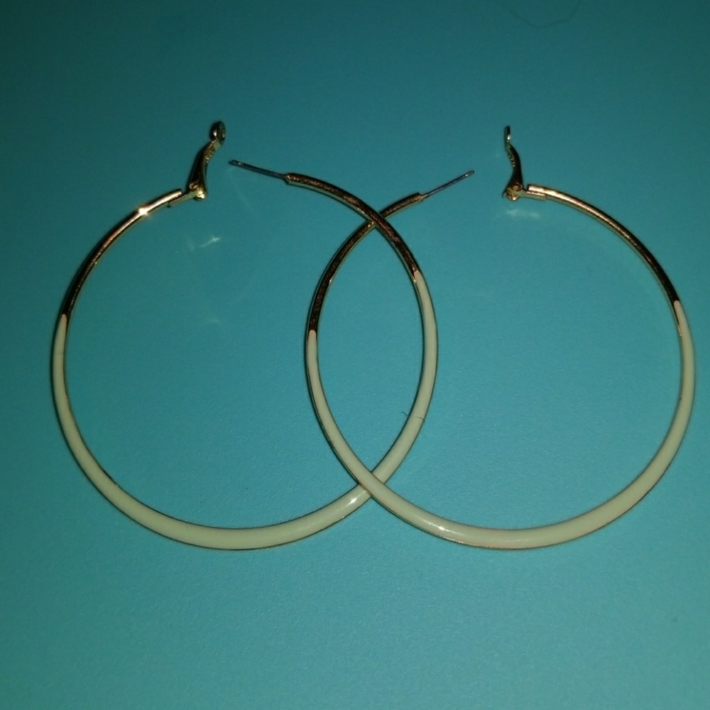 Aqua Color Hoop Earrings
