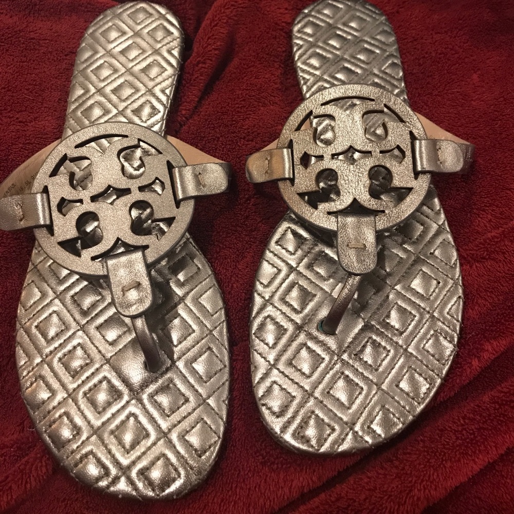 Tory Burch - Metallic Quilted Miller - Size 9.5