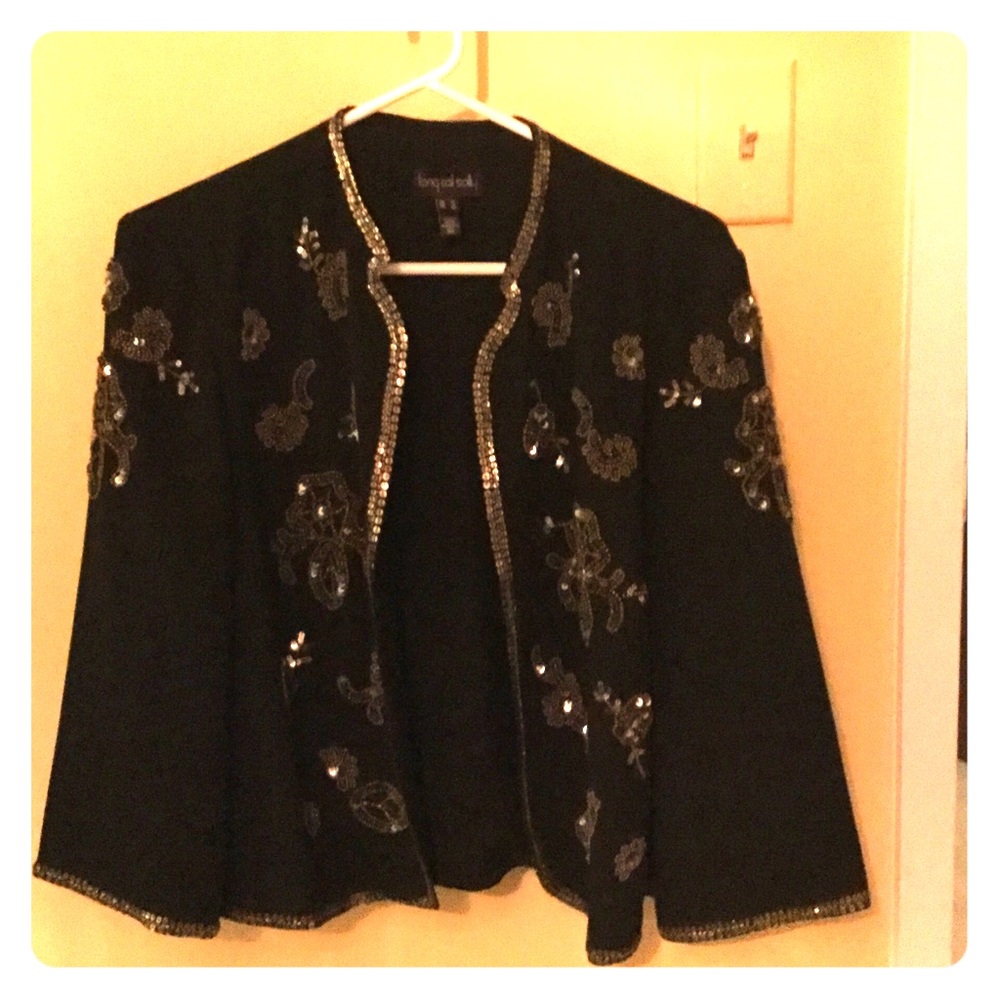 Beaded crepe jacket