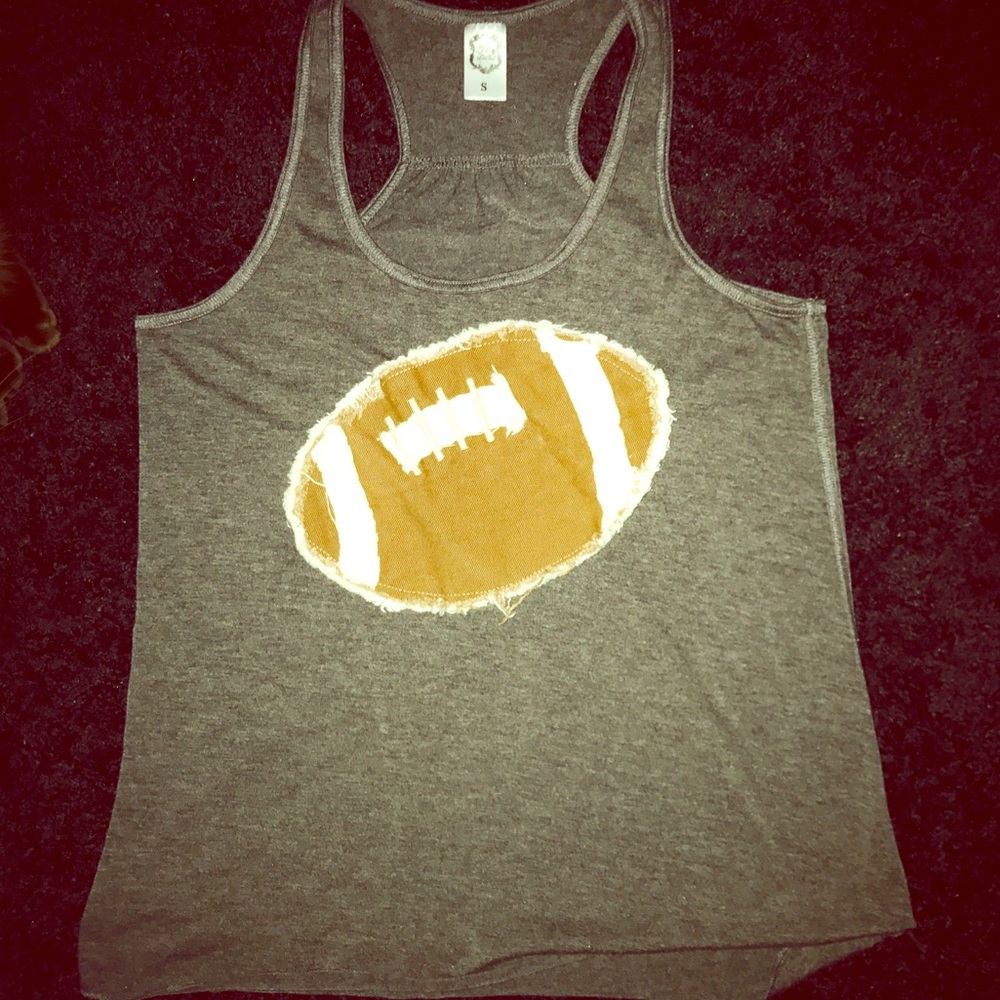 Handmade football burnout tank