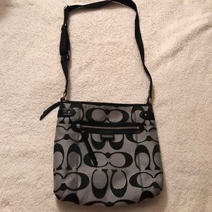 Authentic Coach Black and Grey Crossbody Purse