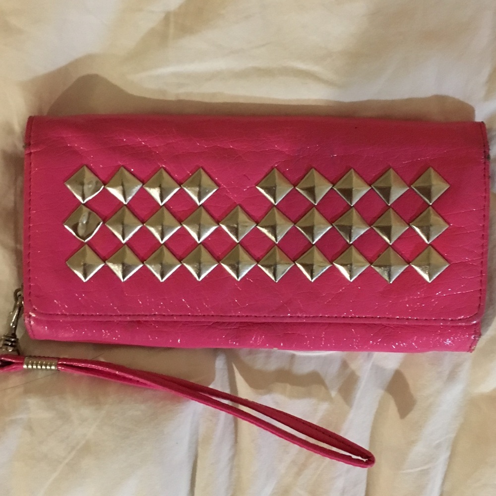 Pink Pyramid Stud Wallet