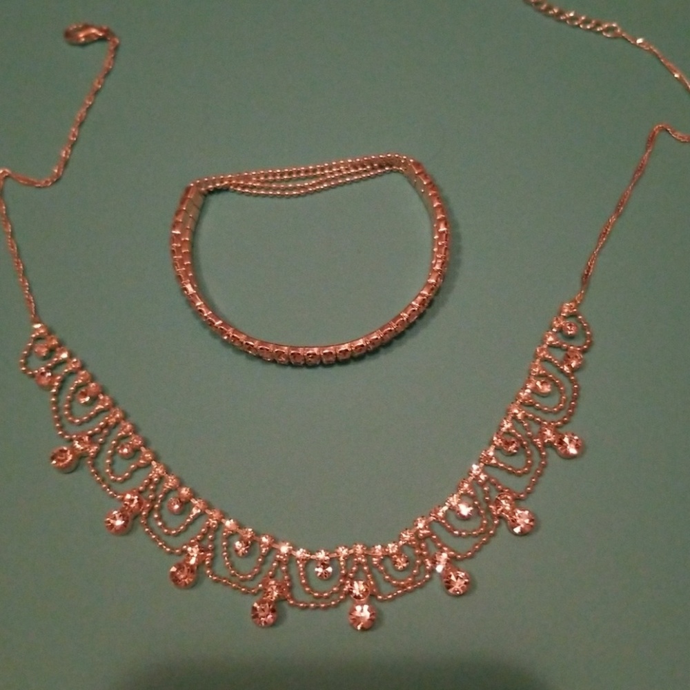 Silver Prom Jewlery Set