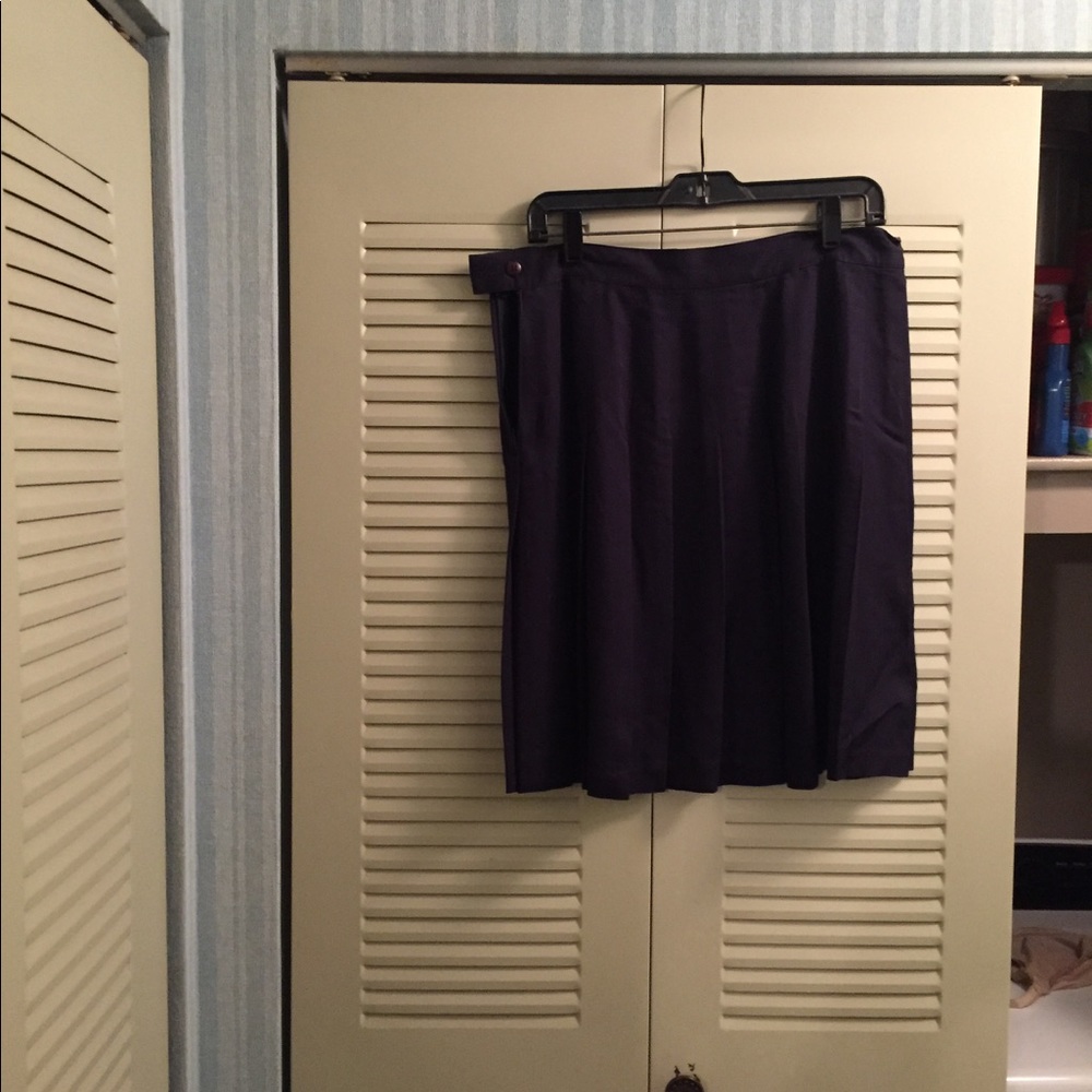 Sarah Chapman Navy Pleated Skirt w/side zip