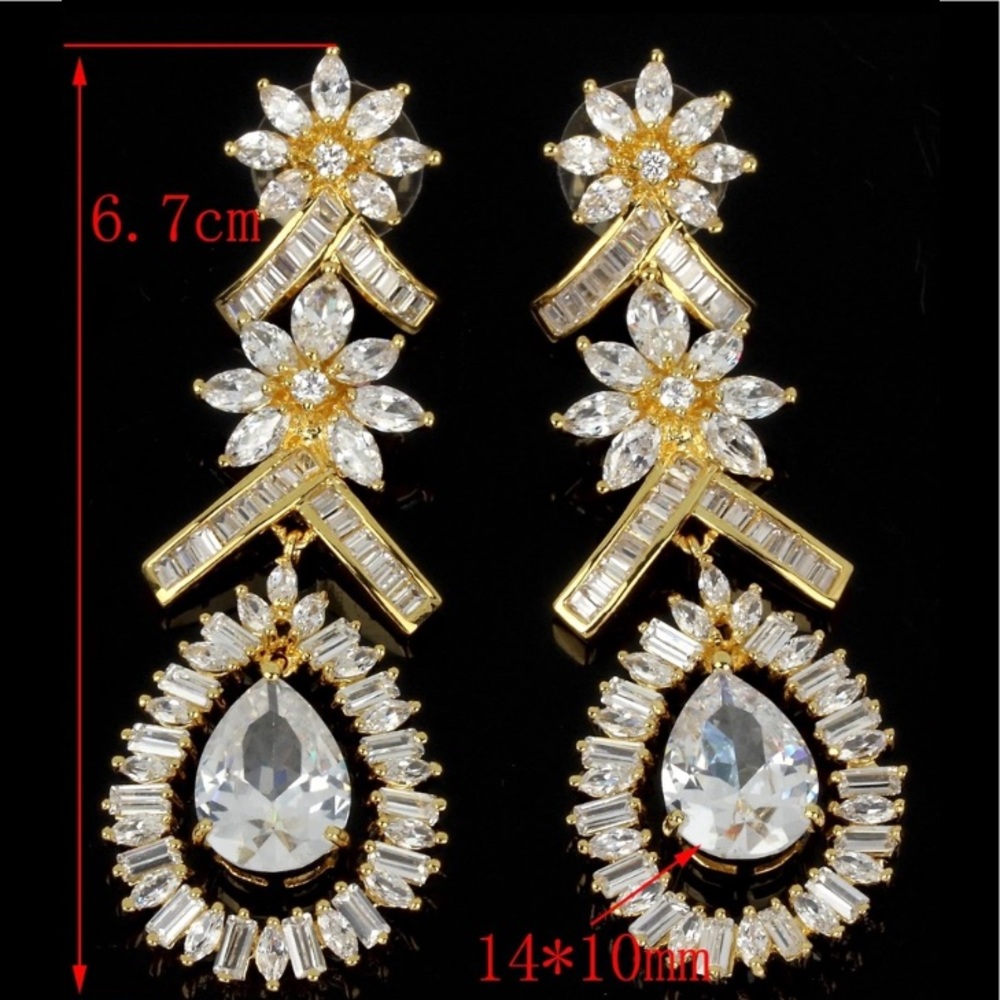 Wedding earrings AAA CZ vintage jewelry