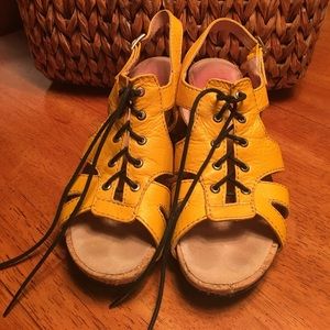 Wolky Lion Slingback Buckle Strap Lace Up Sandal