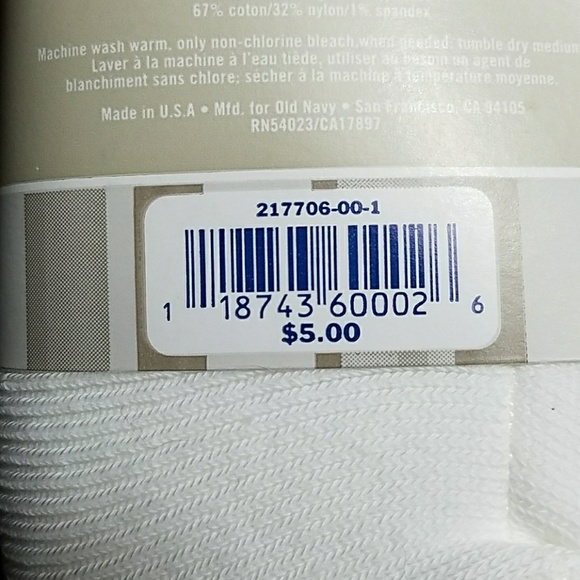 2 packs Old Navy 'Not Socks-$5 tag on back of each - Picture 2 of 8