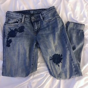 Gap Embroidered Boyfriend Jeans