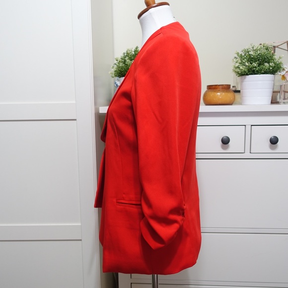 Greylin Red Jacket with Ruched Sleeves - Picture 2 of 4