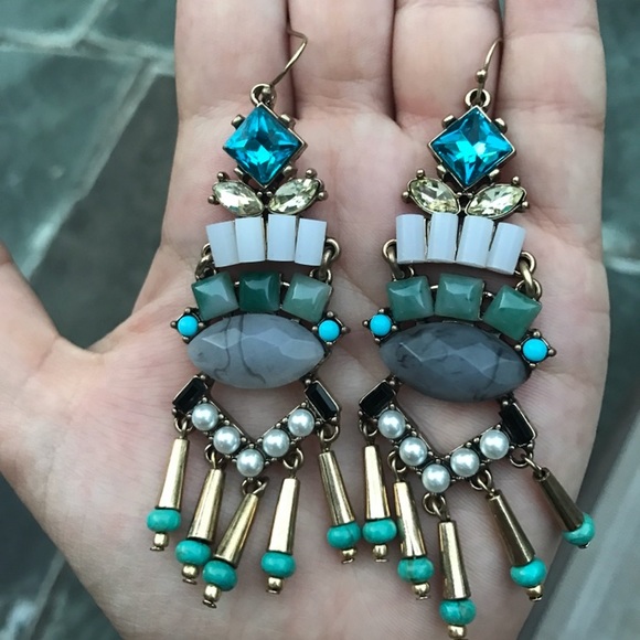 💓NEW💓 Gorgeous Beaded Dangle Statement Earrings - Picture 2 of 4