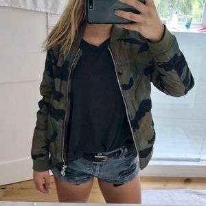 Camo print bomber jacket