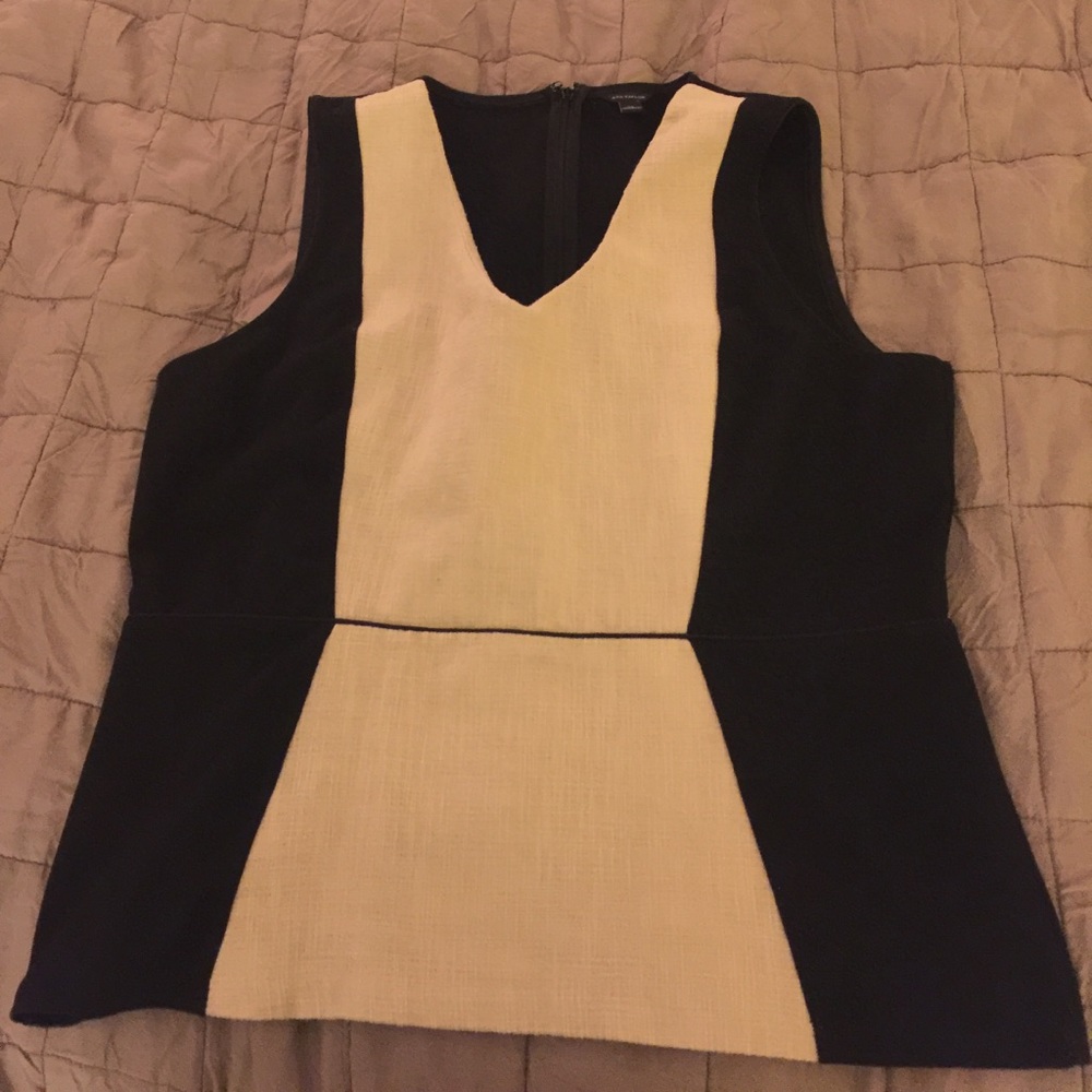 Tan and black blouse