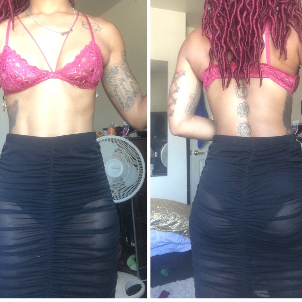 Sheer black skirt