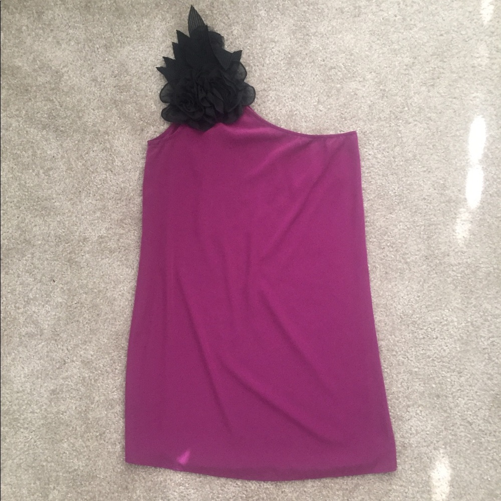 Purple one shoulder dress