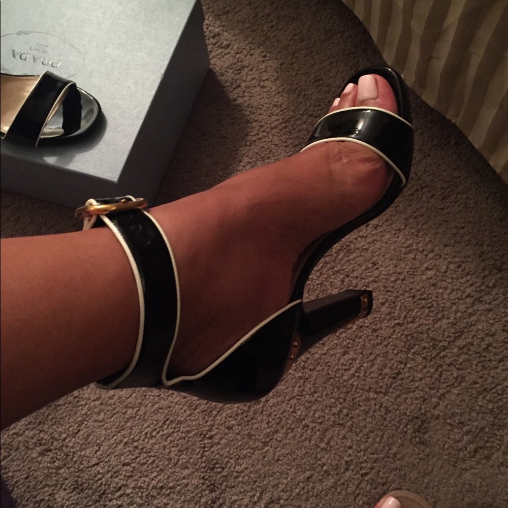 Prada Sandals with white trim
