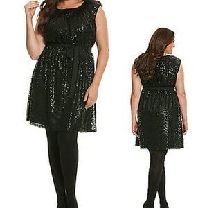 Lane Bryant Black Sequin Party Dress