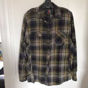 Men's Green/Yellow/Navy Blue Flannel