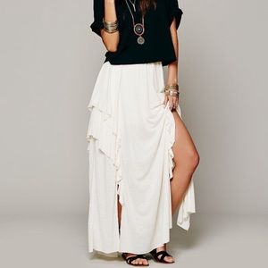 Free People White Boho Layered Skirt