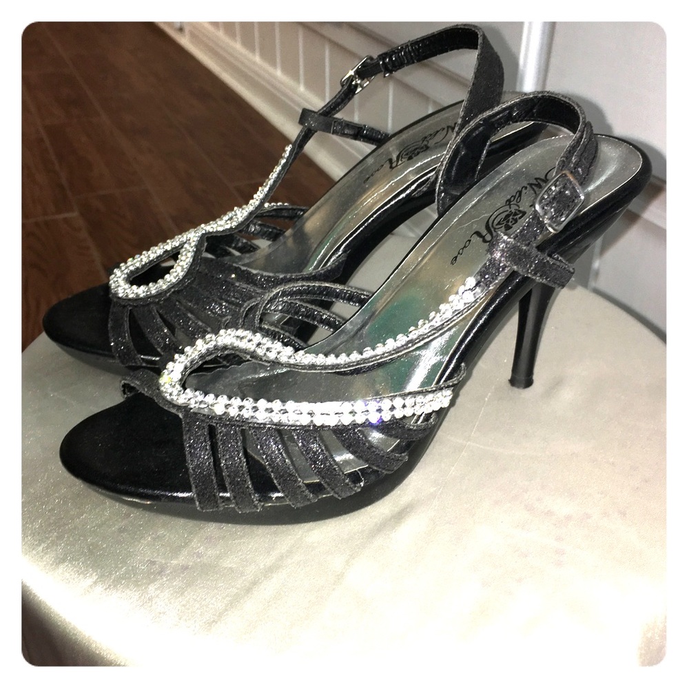Black sparkly heels