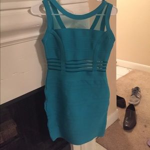 NWT Turquoise mesh bandage dress