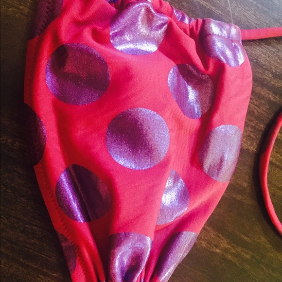 Victoria's Secret string  polkadot bikini top pink - Picture 2 of 8