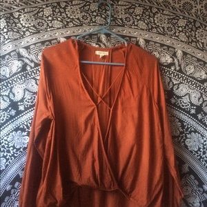 Urban outfitters rust orange blouse
