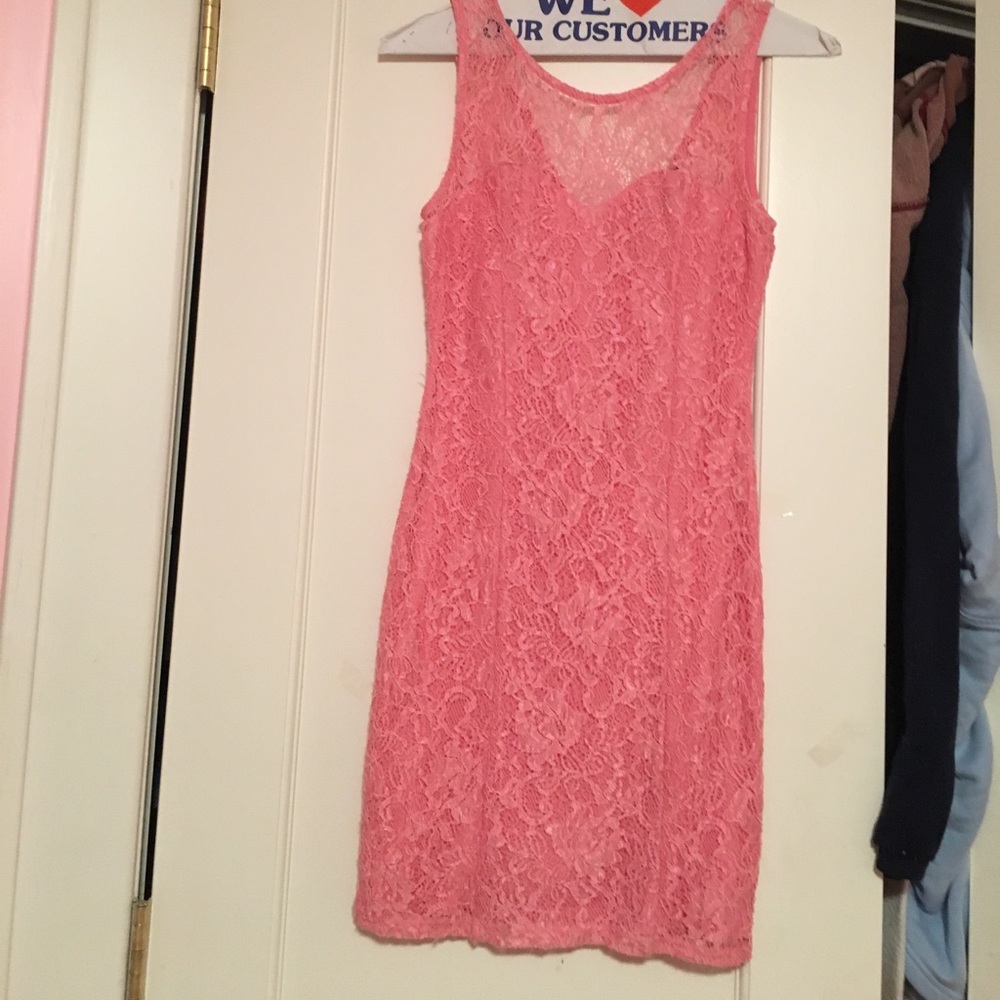 Pink lace dress