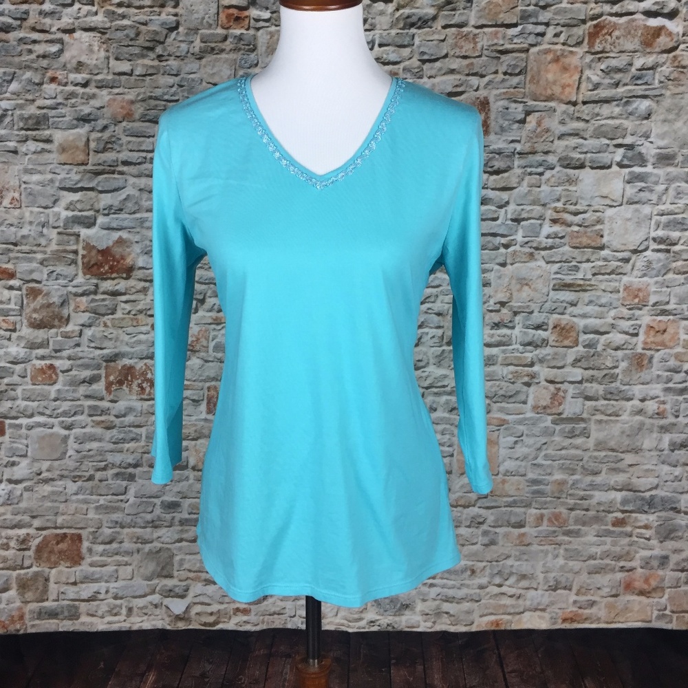 Coldwater Creek Embellished Tunic Top Sz M