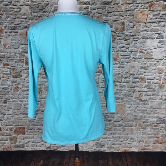 Coldwater Creek Embellished Tunic Top Sz M - Picture 6 of 7