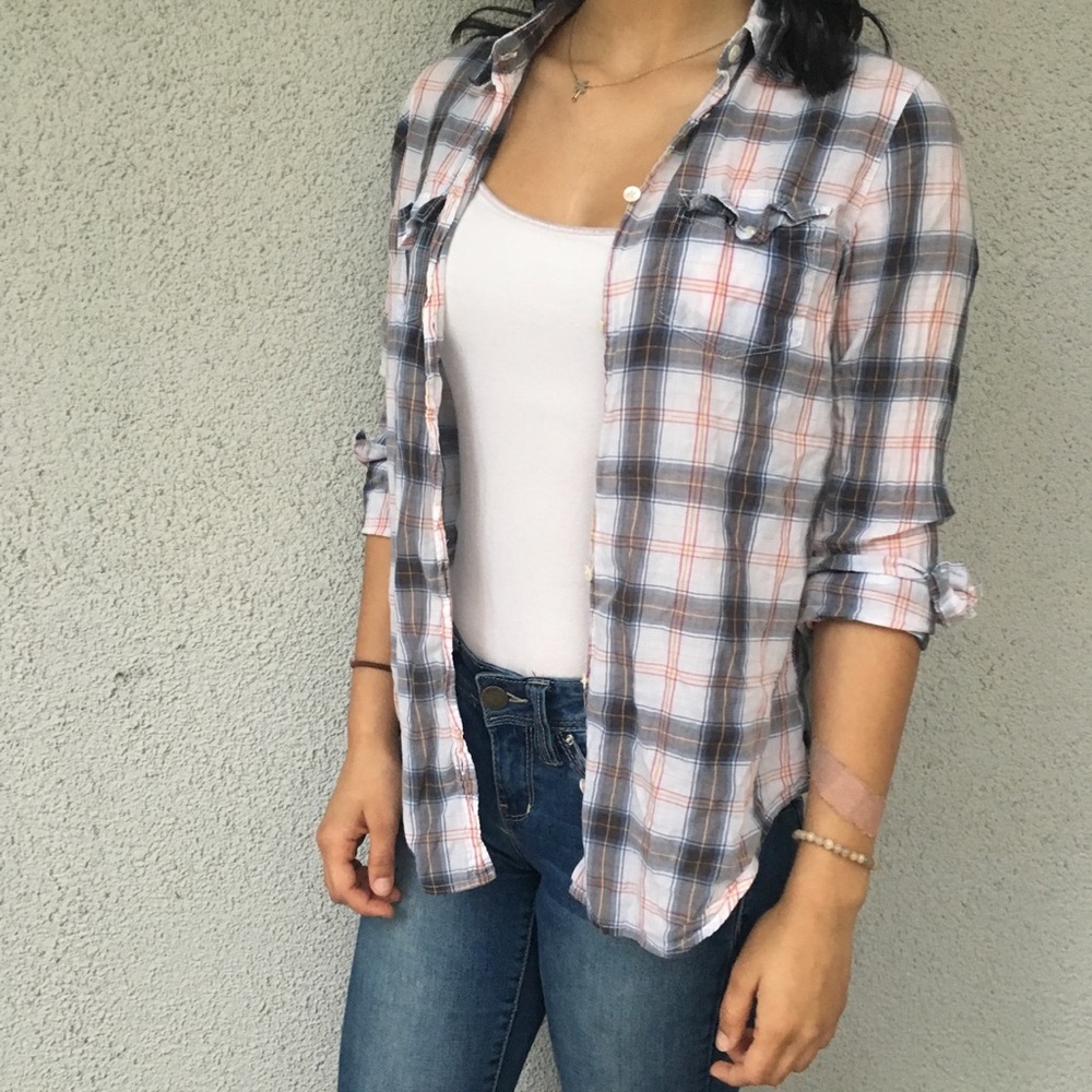 Abercrombie & Fitch sheer flannel