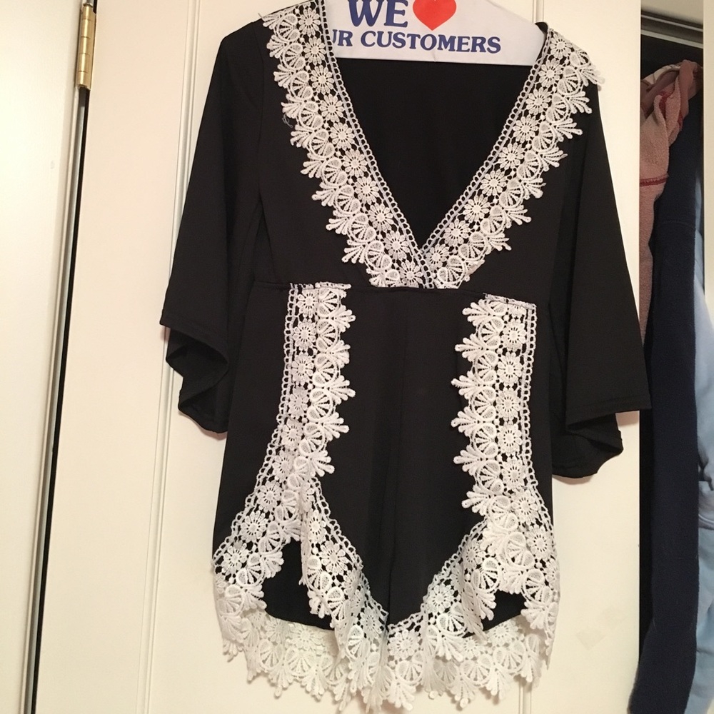 Black and white romper
