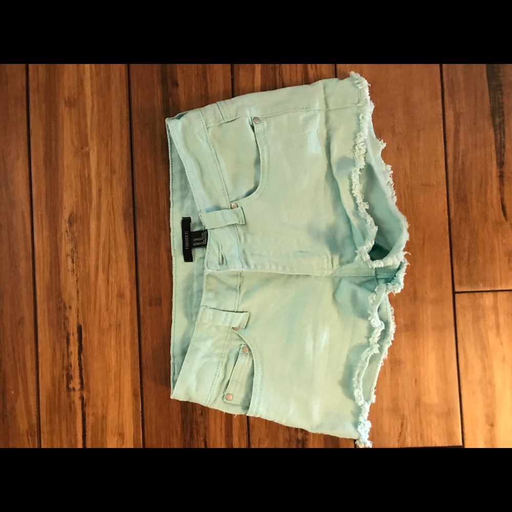Teal cutoffs from Forever 21