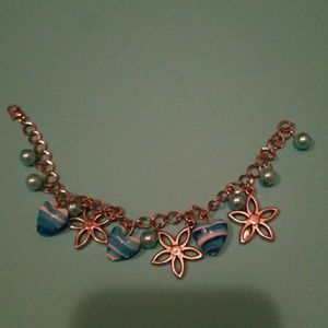 Silver and Blue Blracelet