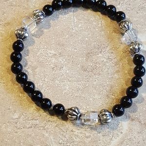Genuine Onyx Plus-Sized Bracelet