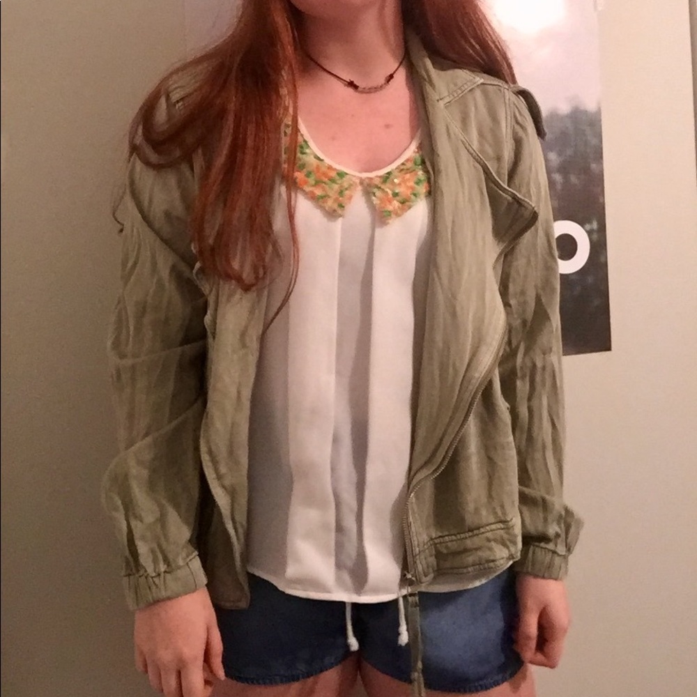 White Tank w/ Green/Orange Collar